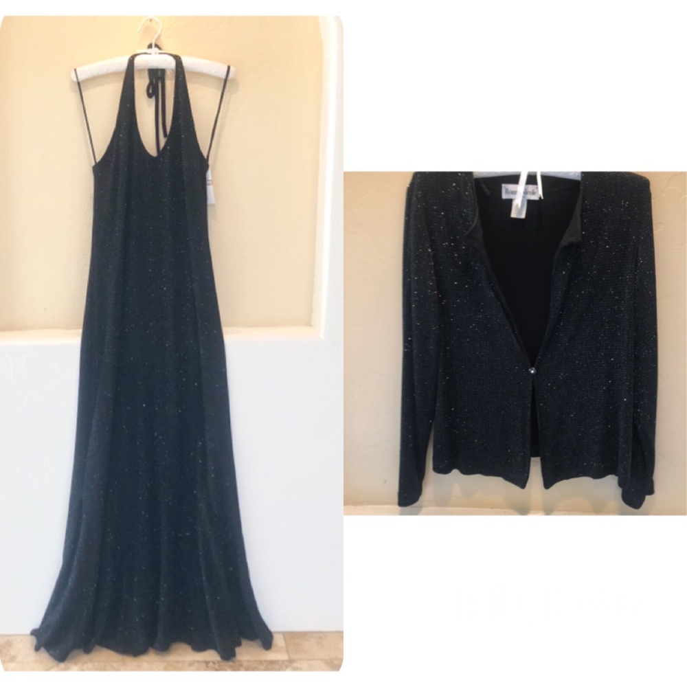 Ronni Nicole formal black halter, evening gown